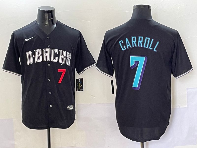 Men 2025 Arizona Diamondback #7 Garroll Black Joint Name Nike MLB Jersey style 2->arizona diamondback->MLB Jersey